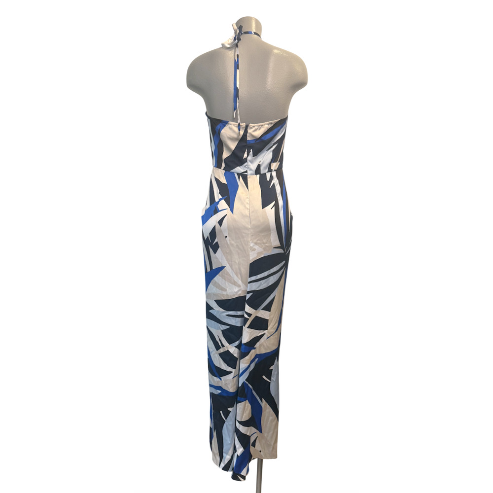 NEW WHITE HOUSE BLACK MARKET WHBM BAY PALMS ECRU SATIN HALTER CINCH MIDI DRESS 8 - Picture 4 of 11